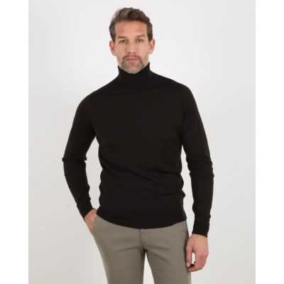 John Smedley Pullover Cherwell roll neck ls Dark Cacao