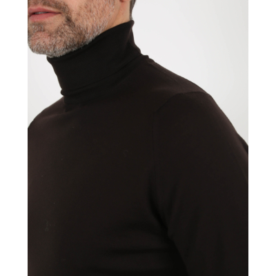 John Smedley Pullover Cherwell roll neck ls Dark Cacao