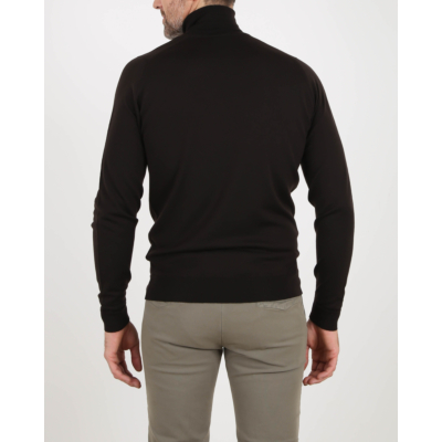 John Smedley Pullover Cherwell roll neck ls Dark Cacao