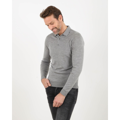 John Smedley Poloshirt Belper Merino Grey