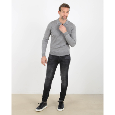 John Smedley Poloshirt Belper Merino Grey
