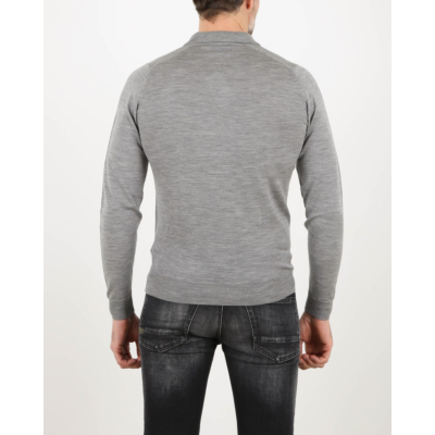 John Smedley Poloshirt Belper Merino Grey