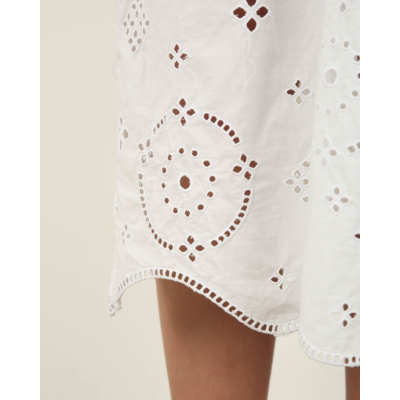 Ganni Oversized Broderie Angelaise Midi jurk