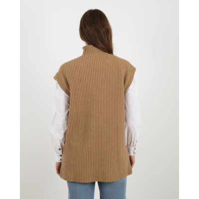 Ganni Rib Spencer Camel