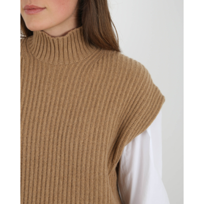 Ganni Rib Spencer Camel