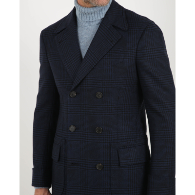 Orazio Luciano colbert double breasted blue check