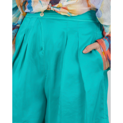 Forte Forte Silk Habotay Shorts Seafoam