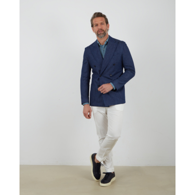 De Petrillo Denim Colbert Double Breasted