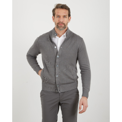 Zanone  Vest Linnen Katoen mix Grey