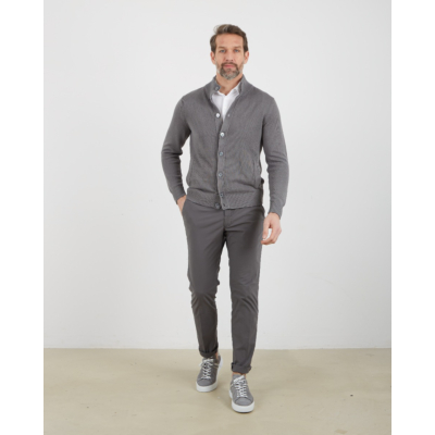 Zanone  Vest Linnen Katoen mix Grey