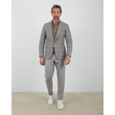 Orazio Luciano Colbert Single Breasted Grey Camel Check