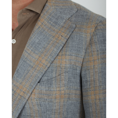Orazio Luciano Colbert Single Breasted Grey Camel Check