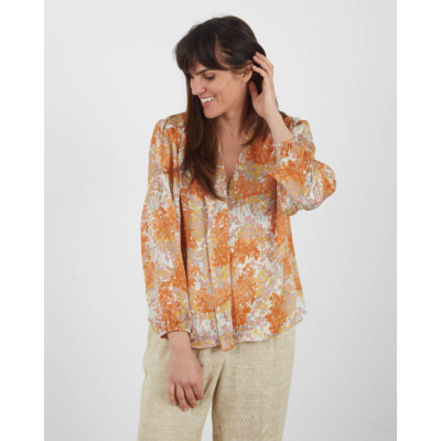 Vince Zijde Blouse Bloemenprint Dusk