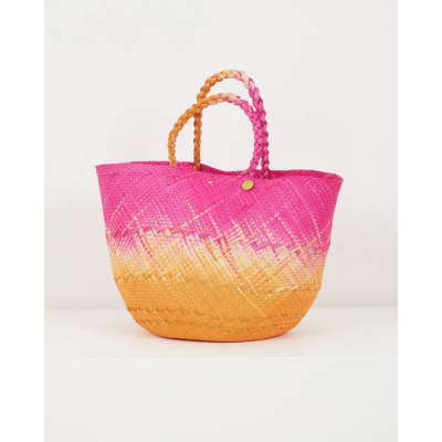 Guanabana Canasto Bag M Fuchsia Beige Orange