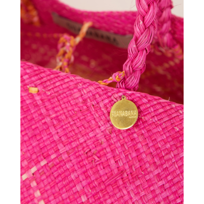 Guanabana Canasto Bag M Fuchsia Beige Orange