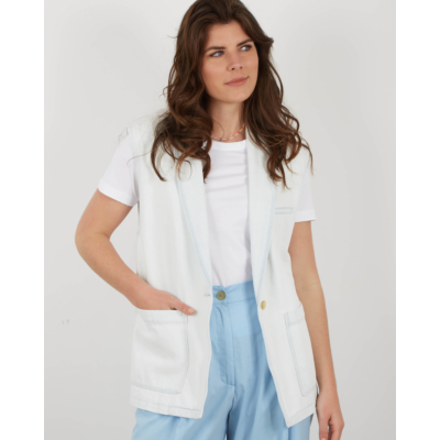 Forte Forte Raw Denim Gilet Bleach