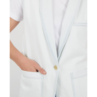 Forte Forte Raw Denim Gilet Bleach