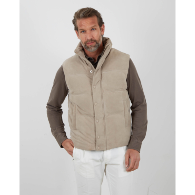 Alter Ego Bodywarmer Richard Goat Suede Taupe Grey