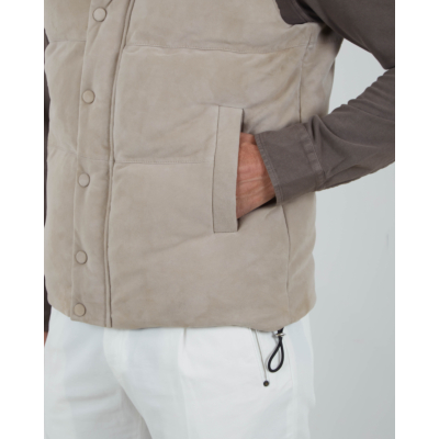 Alter Ego Bodywarmer Richard Goat Suede Taupe Grey