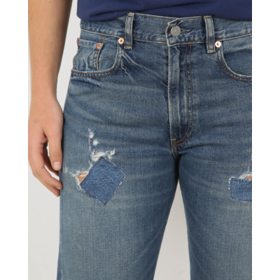 Denimist Lucy BF Jeans Burke Repair Patch Blue