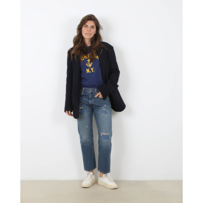 Denimist Lucy BF Jeans Burke Repair Patch Blue