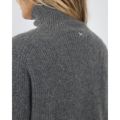 People's Republic of Cashmere Pullover ribbed col grey