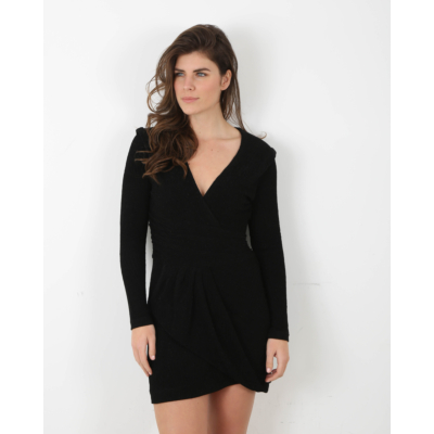 Iro Upwood Lurex V-neck Dress Black