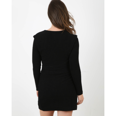 Iro Upwood Lurex V-neck Dress Black