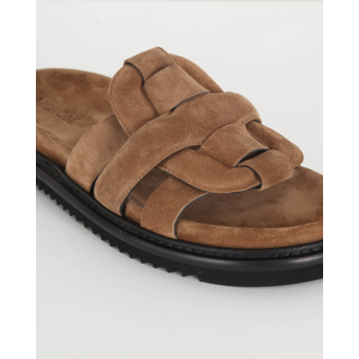 Morobé Emilia Flat Sandals Light Cognac Crosta