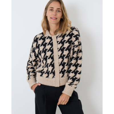 Closed Jacquard Cardigan Beige Black