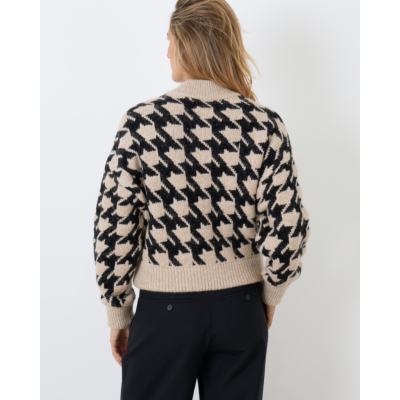 Closed Jacquard Cardigan Beige Black