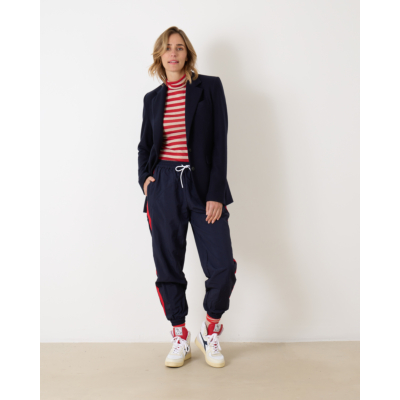 Penn&Ink Parachute Trousers Navy Red