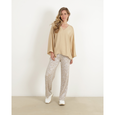 One and Other Carmen Blouse Camel