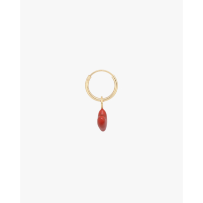 Anna + Nina Single Heart Beat Ring Earring Gold Plated