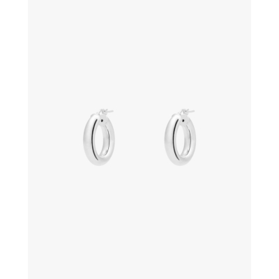 Anna + Nina Thick Plain Hoop Earrings (S) Silver