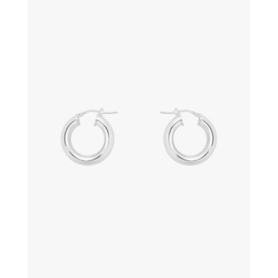 Anna + Nina Thick Plain Hoop Earrings (S) Silver