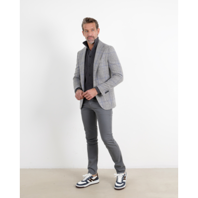 De Petrillo Casual Colbert Posillipo Grey/Blue Check