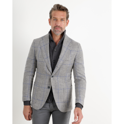 De Petrillo Casual Colbert Posillipo Grey/Blue Check