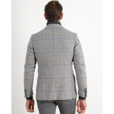 De Petrillo Casual Colbert Posillipo Grey/Blue Check