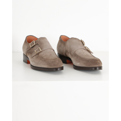 Santoni  Grey Suede Slip-on sneakers