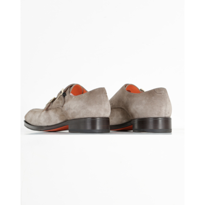 Santoni  Grey Suede Slip-on sneakers