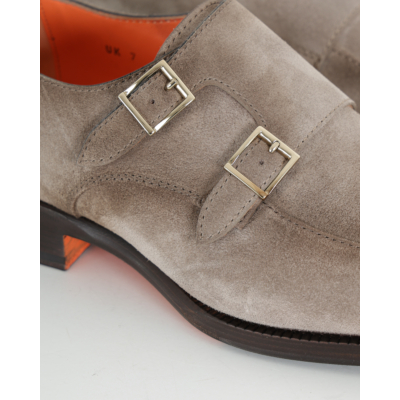 Santoni  Grey Suede Slip-on sneakers