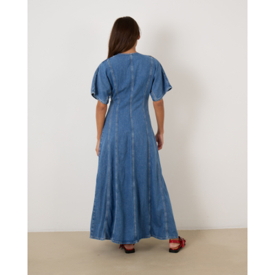 Ganni Denim Maxi Dress Blue