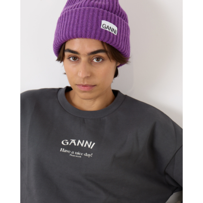 Ganni Rib Beanie Royal Purple