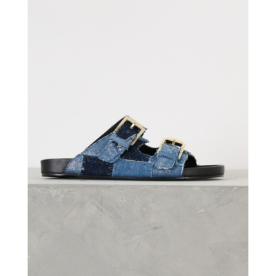 Iro Billie Slipper Patchwork Denim