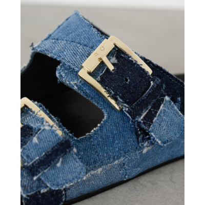 Iro Billie Slipper Patchwork Denim