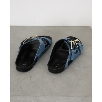 Iro Billie Slipper Patchwork Denim