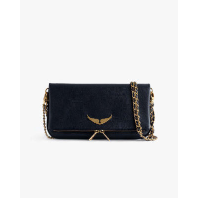 Zadig & Voltaire Rock Clutch Navy Ink Gold