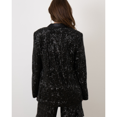 Rotate Sequins Oversized Blazer Black