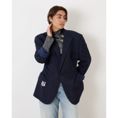Blaze Elastic Waist Blazer Navy
